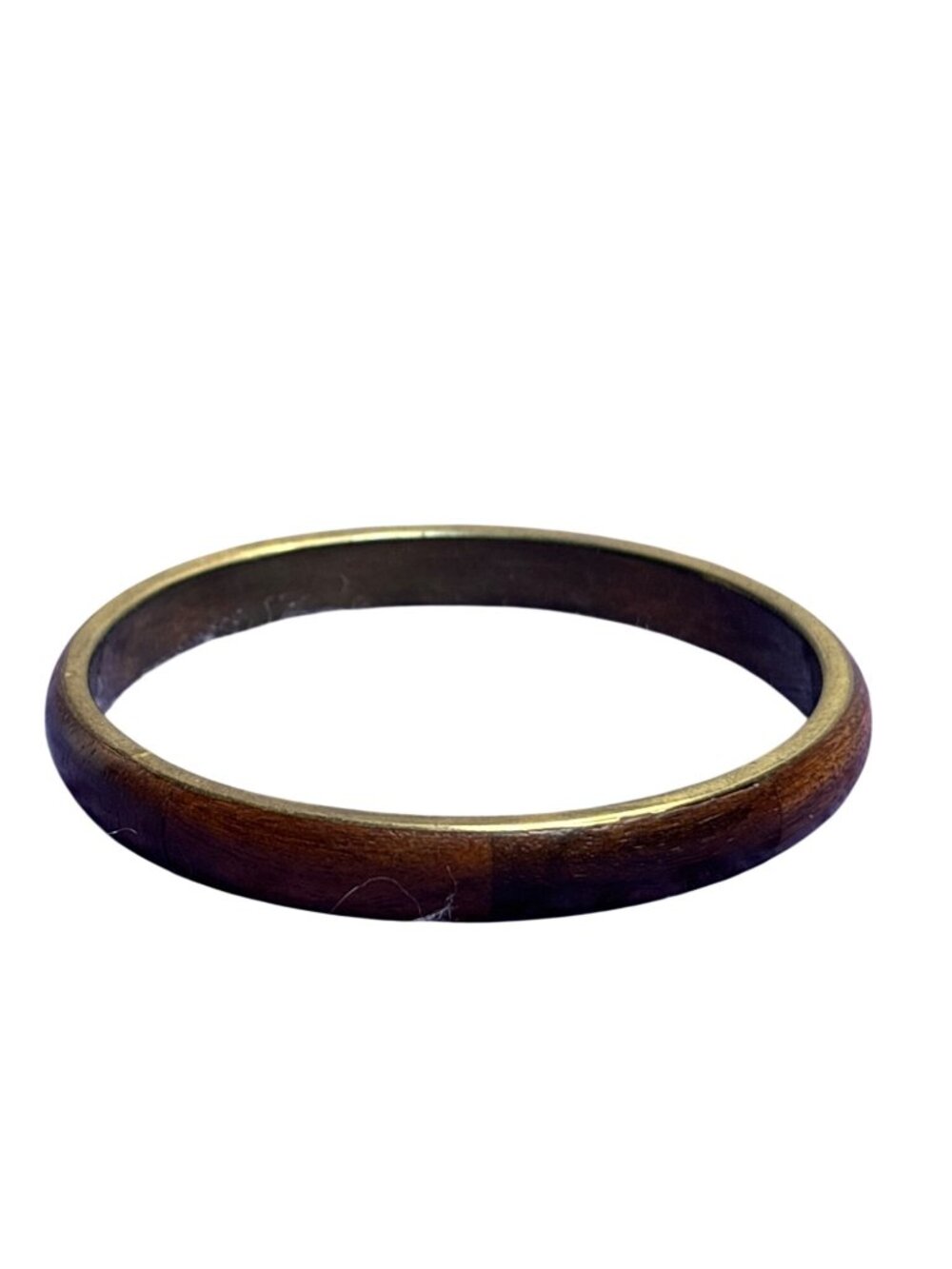 Vintage Wooden Metal Bangle Bracelet 8 inches